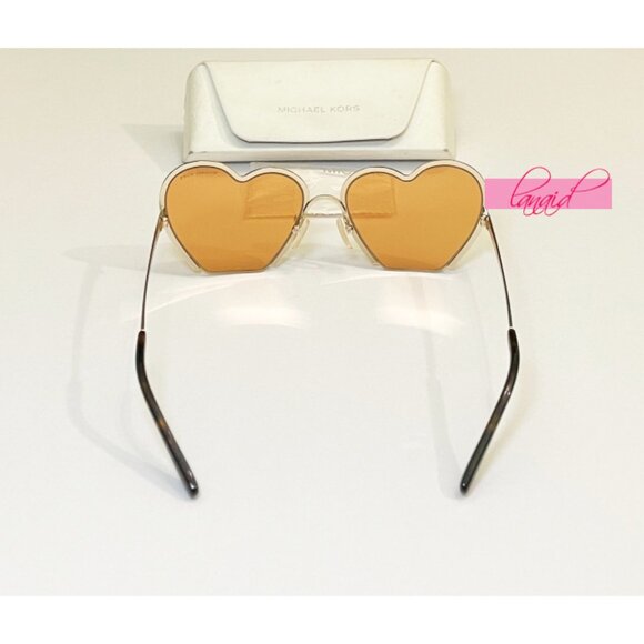 Michael Kors Heart Breaker Sunglasses Gold Metal Shiny Sunnies 100 UV Protection - Picture 5 of 16